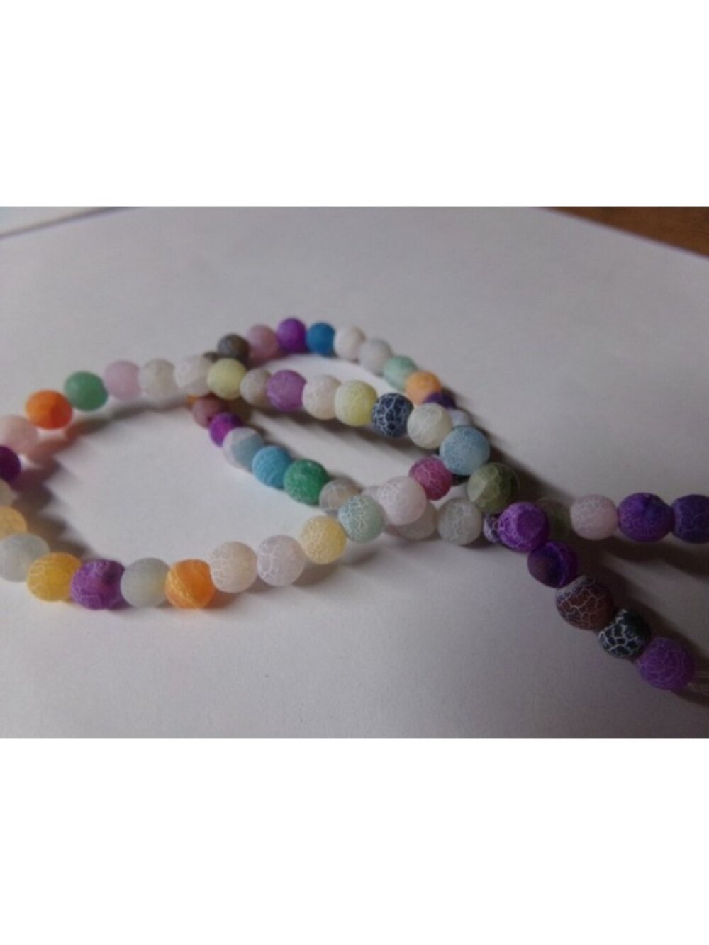 1 Strand Mixed Color Frosted Weathered Agate 6mm Beads